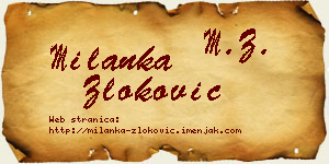 Milanka Zloković vizit kartica